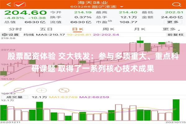 股票配资体验 交大铁发：参与多项重大、重点科研课题 取得了一系列核心技术成果