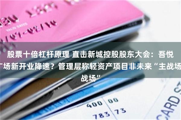 股票十倍杠杆原理 直击新城控股股东大会：吾悦广场新开业降速？管理层称轻资产项目非未来“主战场”