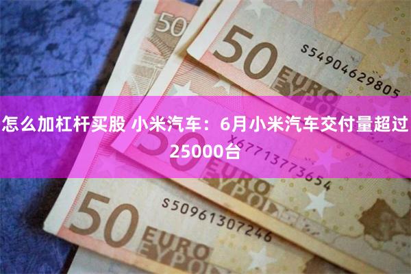 怎么加杠杆买股 小米汽车：6月小米汽车交付量超过25000台