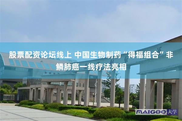 股票配资论坛线上 中国生物制药“得福组合”非鳞肺癌一线疗法亮相