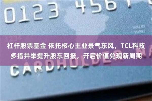 杠杆股票基金 依托核心主业景气东风，TCL科技多措并举提升股东回报，开启价值兑现新周期