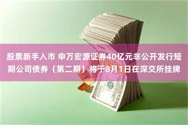 股票新手入市 申万宏源证券40亿元非公开发行短期公司债券（第二期）将于8月1日在深交所挂牌