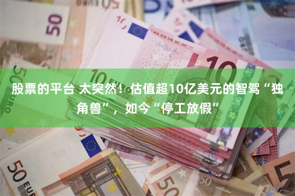 股票的平台 太突然！估值超10亿美元的智驾“独角兽”，如今“停工放假”
