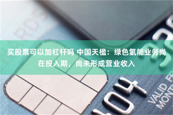 买股票可以加杠杆吗 中国天楹：绿色氢能业务尚在投入期，尚未形成营业收入