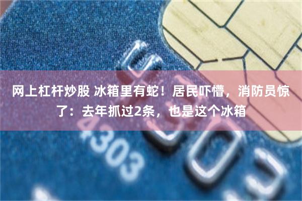 网上杠杆炒股 冰箱里有蛇!居民吓懵,消防员惊了:去年抓过2条,也是这个冰箱