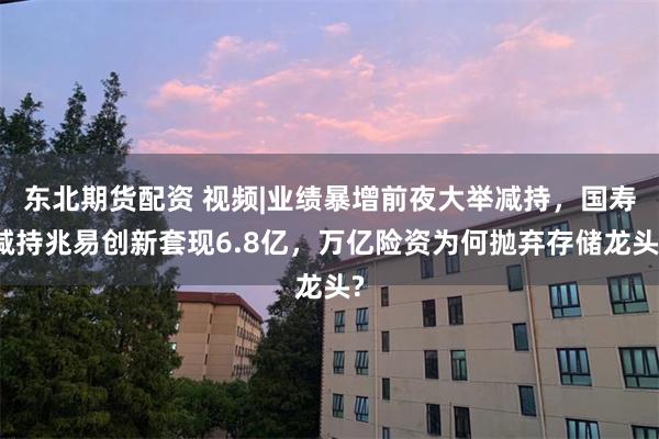 东北期货配资 视频|业绩暴增前夜大举减持，国寿减持兆易创新套现6.8亿，万亿险资为何抛弃存储龙头?
