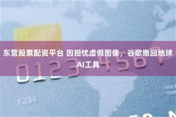 东营股票配资平台 因担忧虚假图像，谷歌撤回地球AI工具