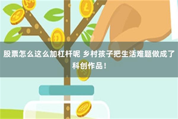 股票怎么这么加杠杆呢 乡村孩子把生活难题做成了科创作品！