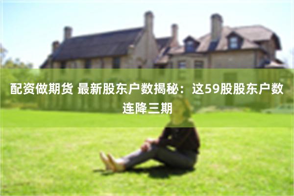 配资做期货 最新股东户数揭秘:这59股股东户数连降三期